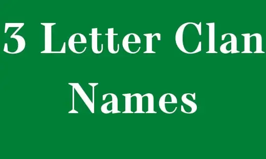 3 Letter Clan Names