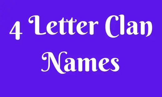 4 Letter Clan Names