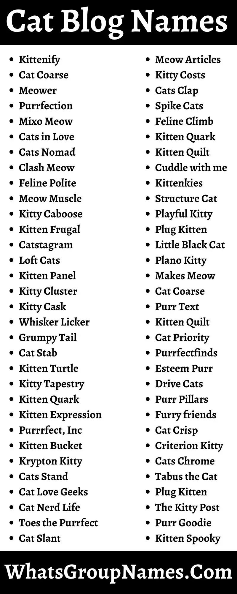 Cat Blog Names