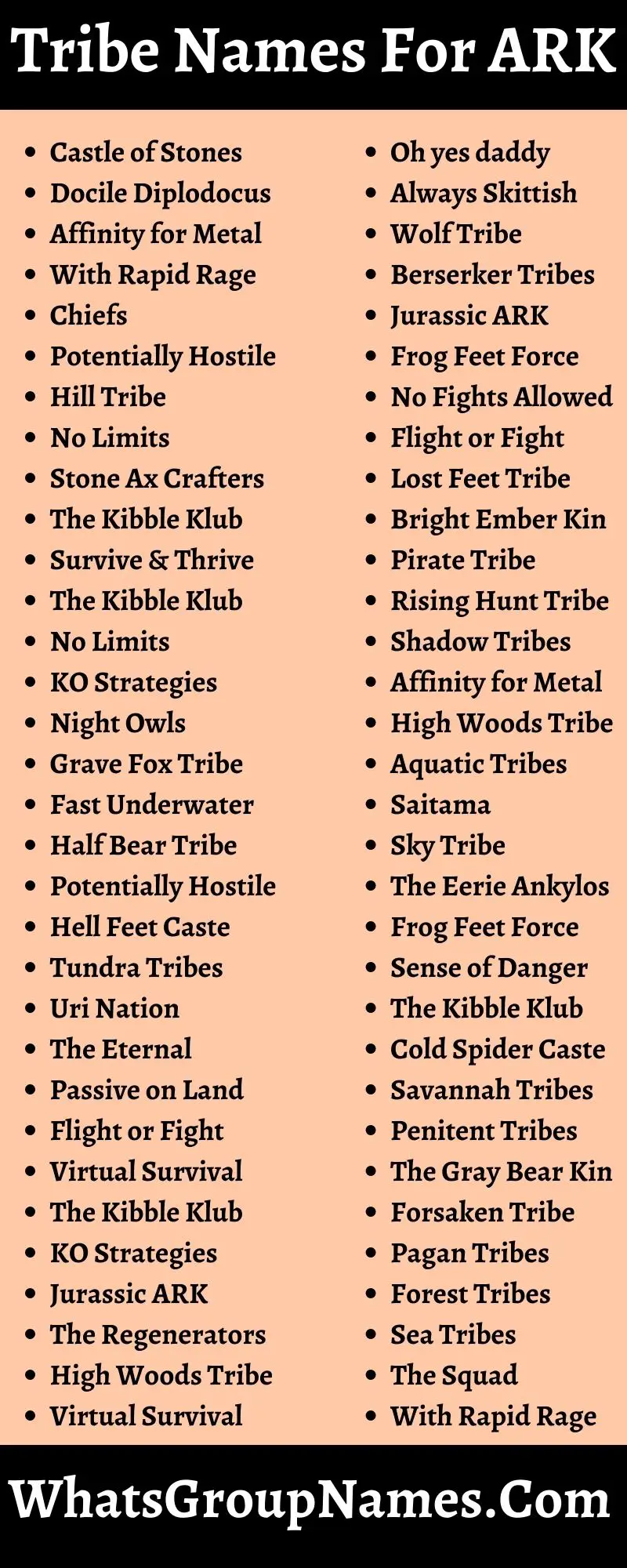 Tribe Names For ARK