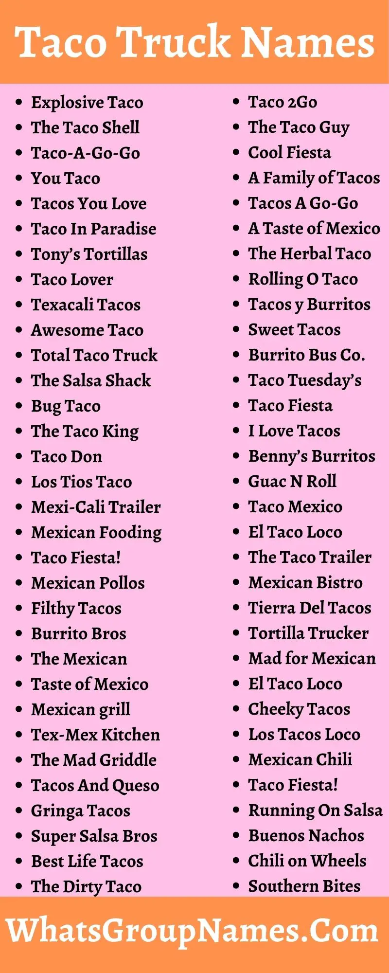 Taco Truck Names