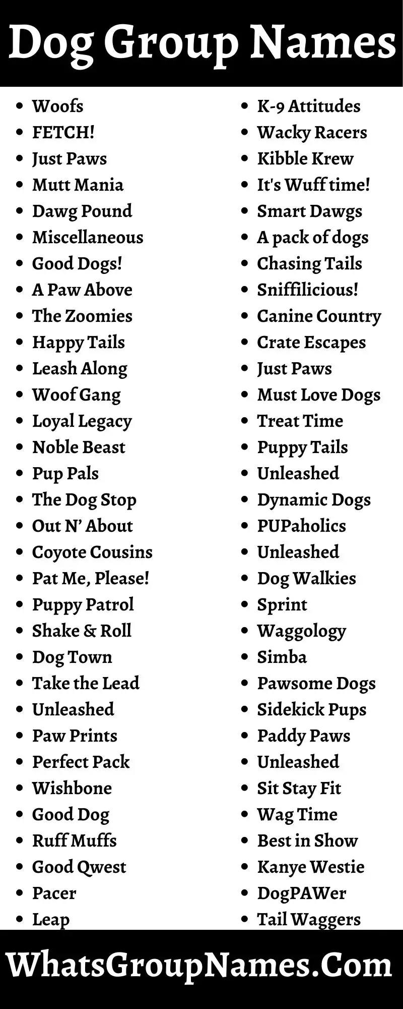 Dog Group Names