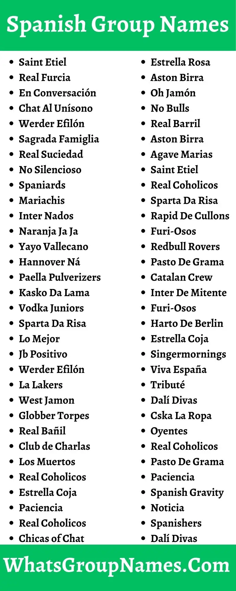 Spanish Group Names