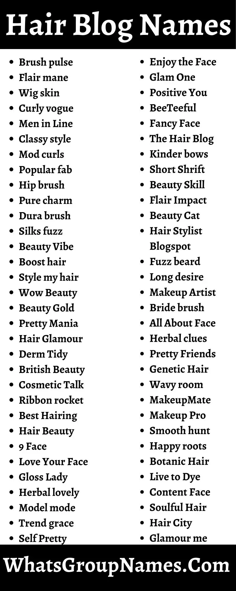 Hair Blog Names
