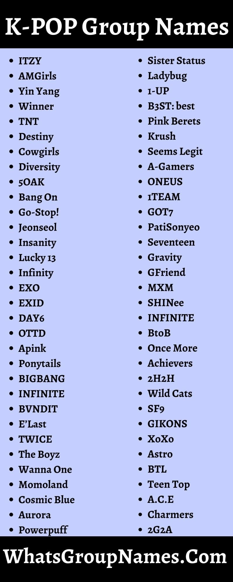 K-POP Group Names