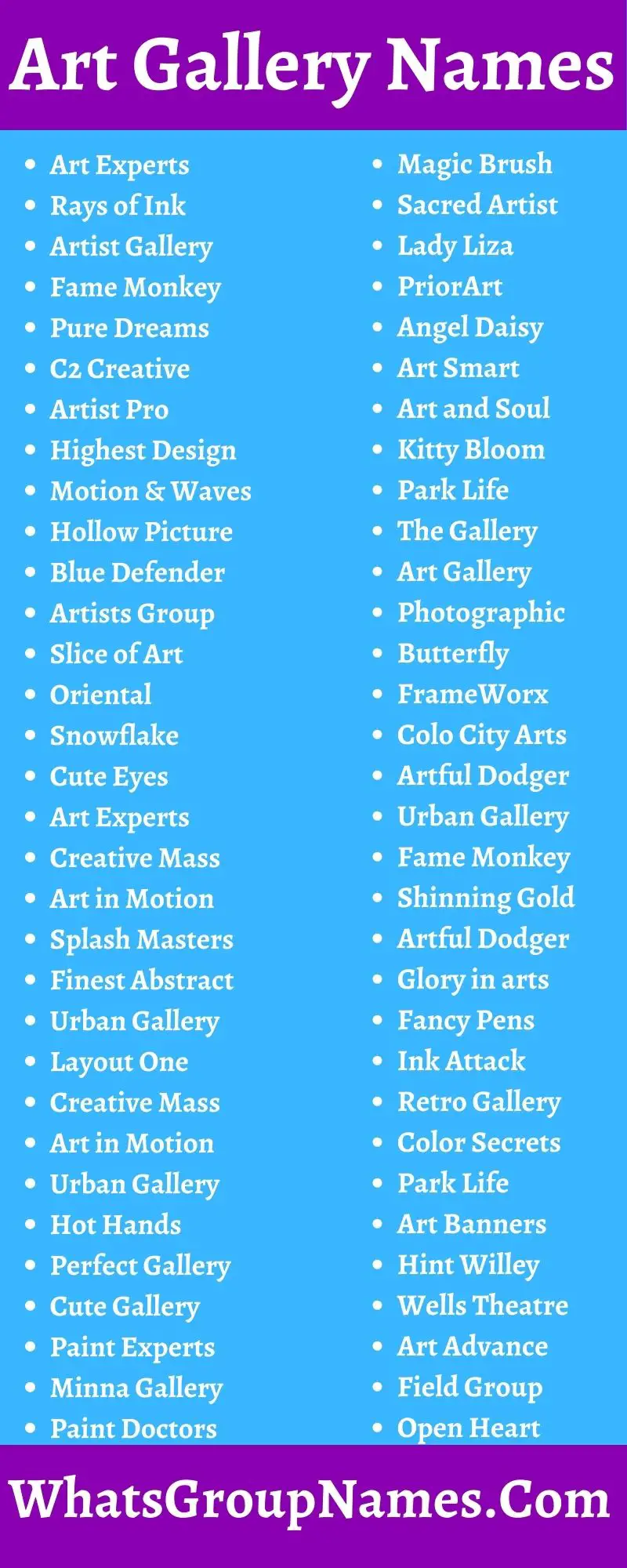 Art Gallery Names