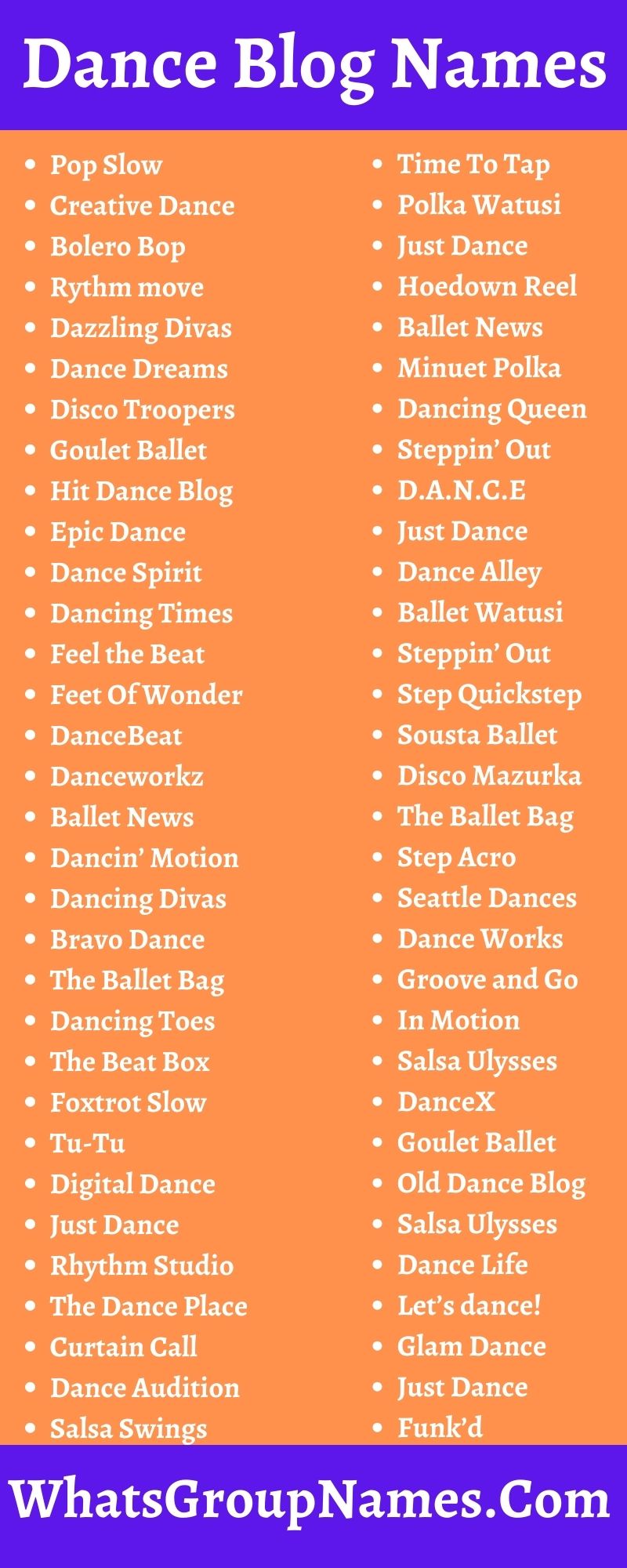Dance Blog Names