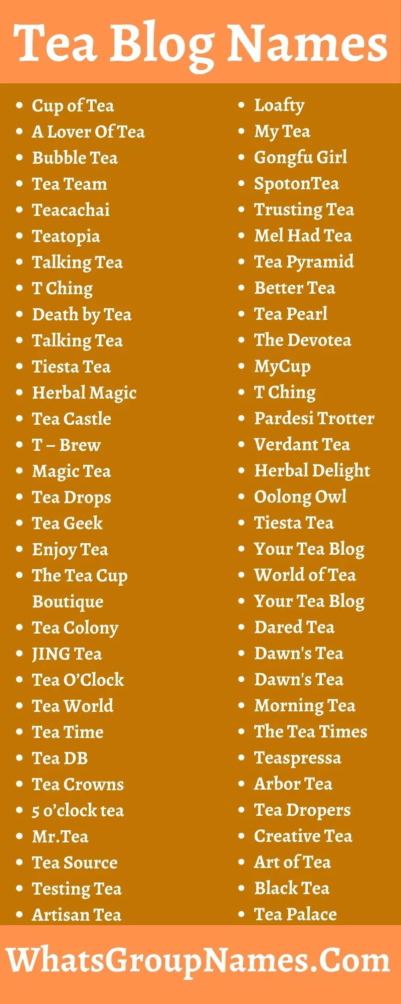 Tea Blog Names