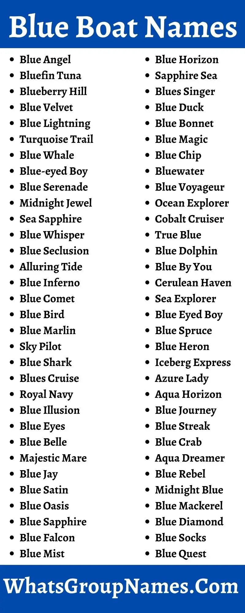 Blue Boat Names