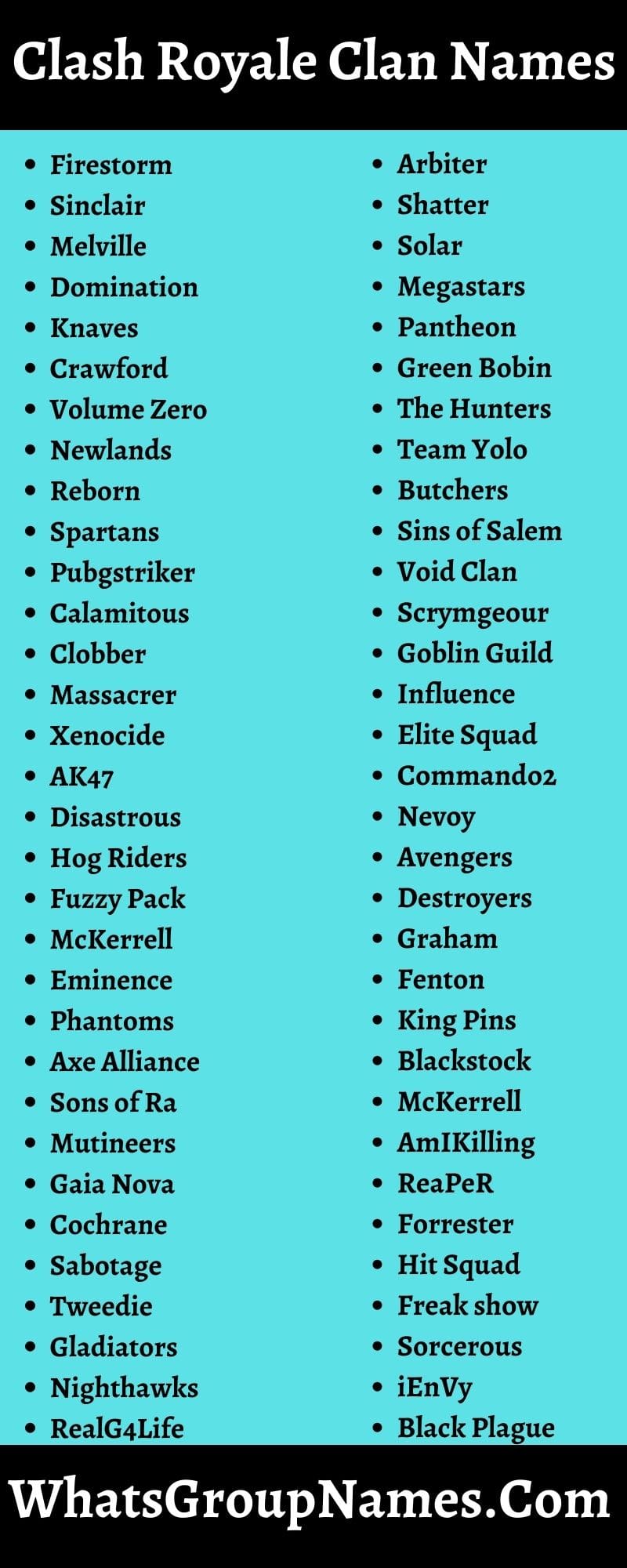 Clash Royale Clan Names