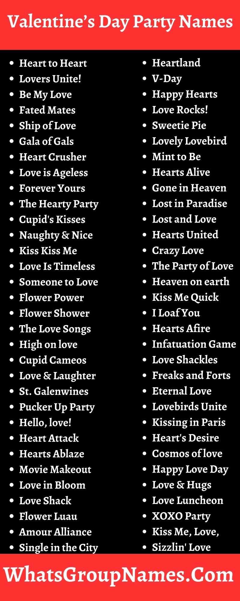 Valentine’s Day Party Names