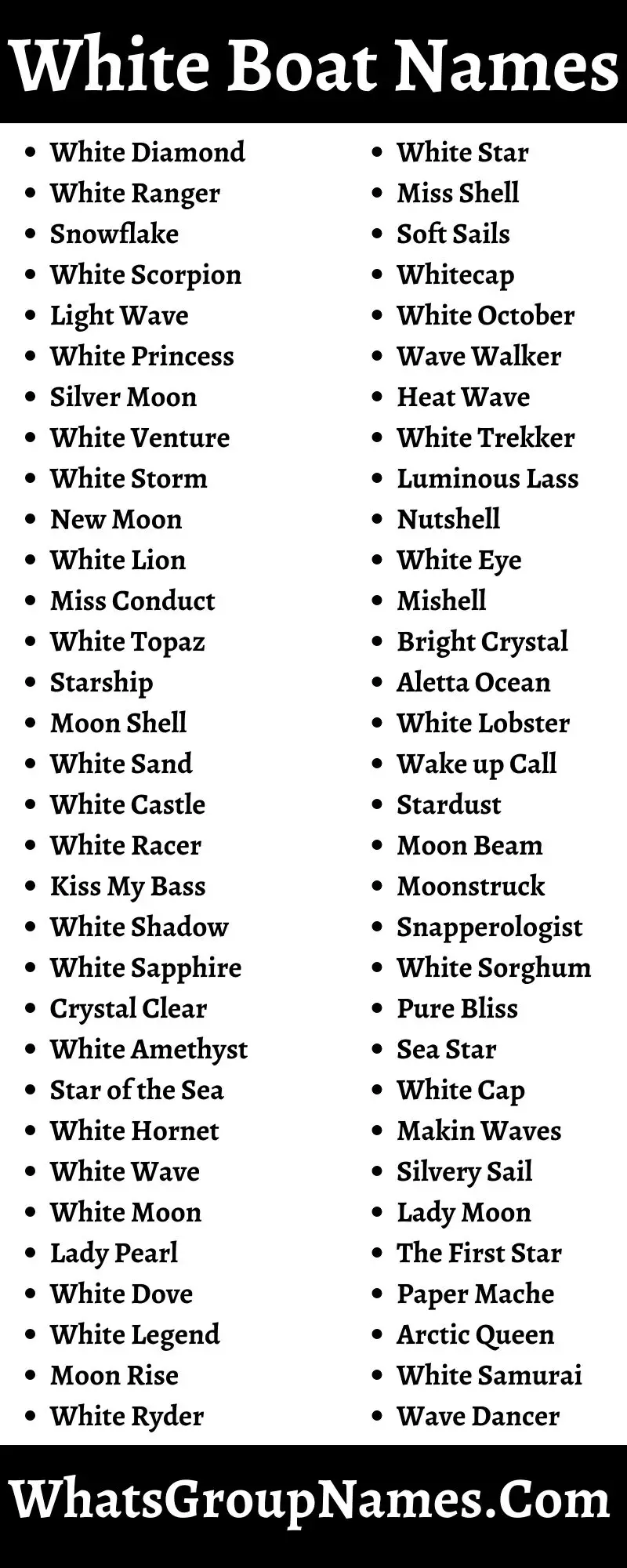 White Boat Names