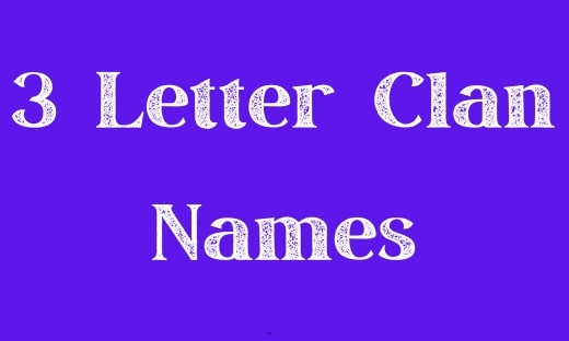 3 Letter Clan Names