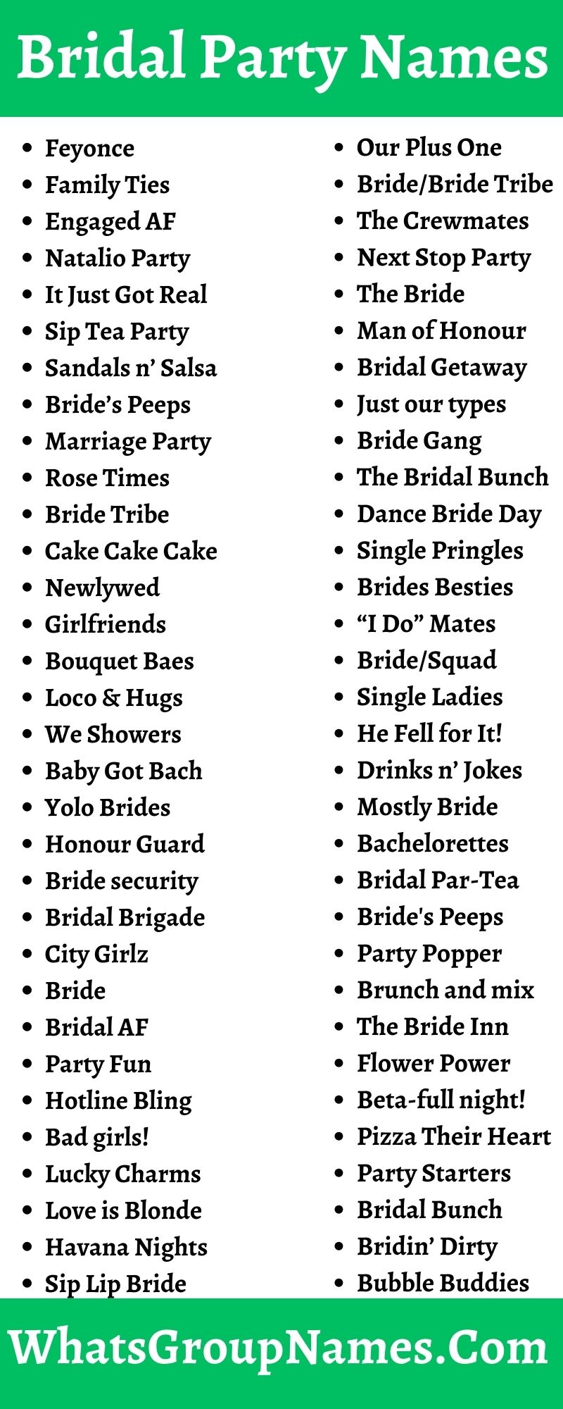 Bridal Party Names