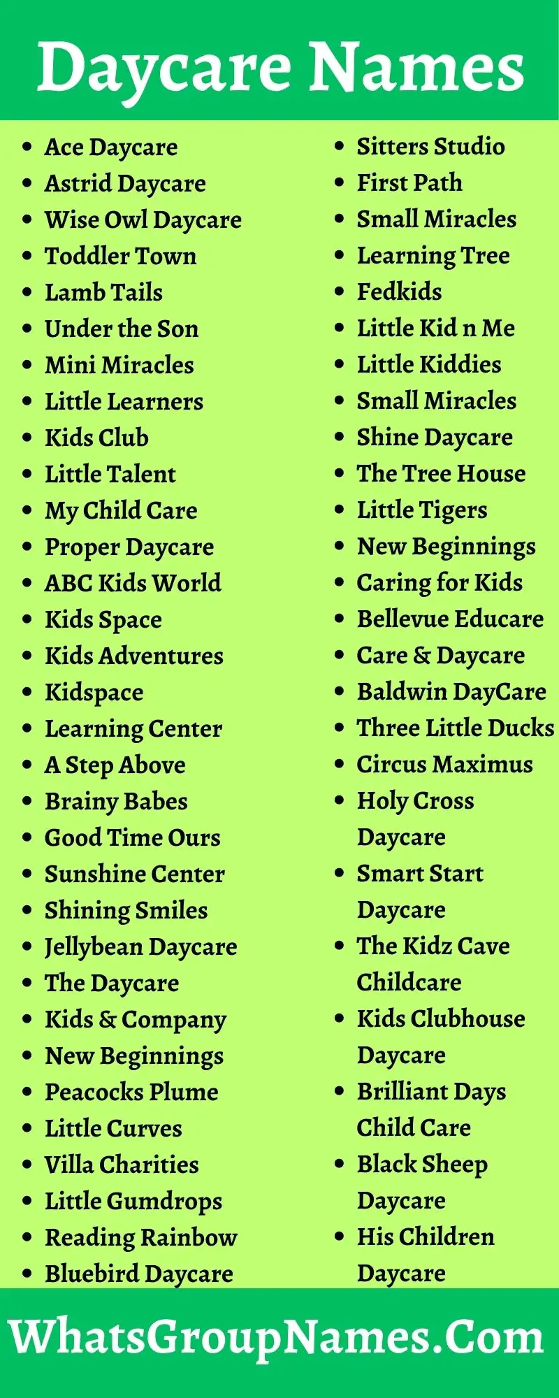 Daycare Names