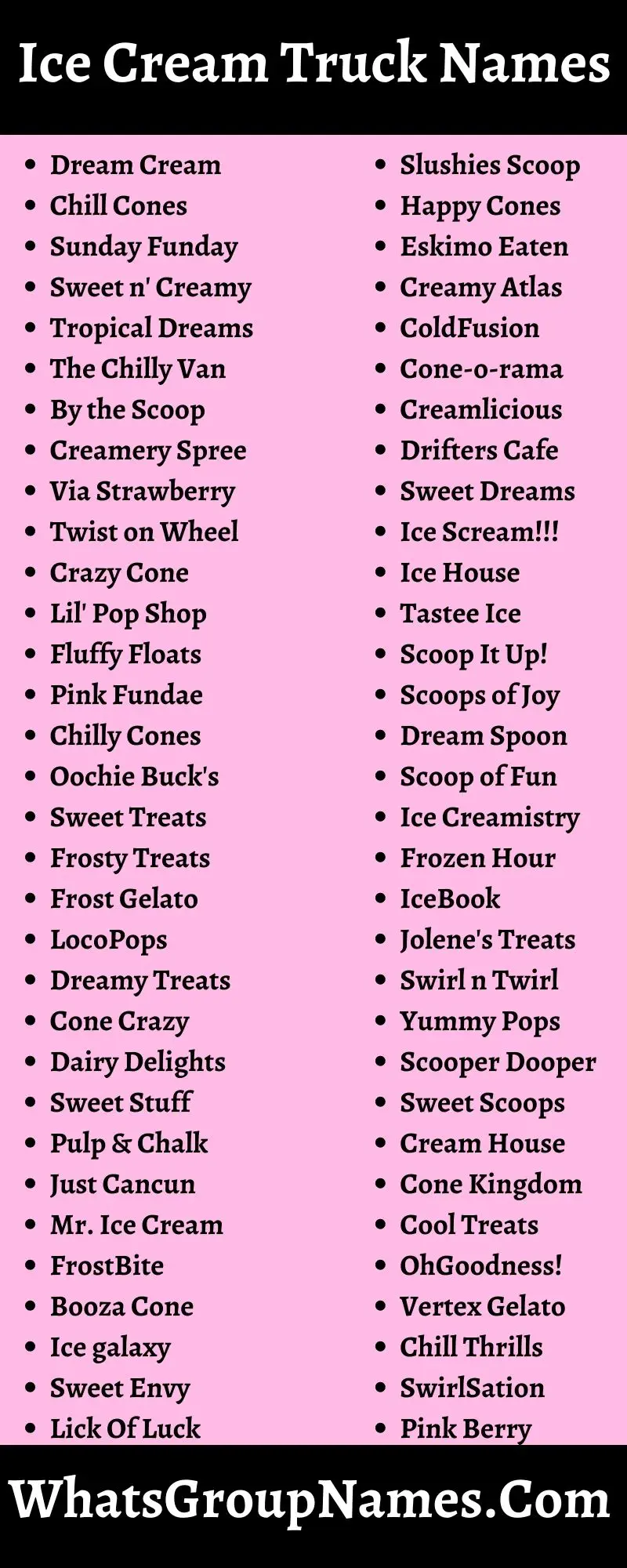 Ice Cream Truck Names