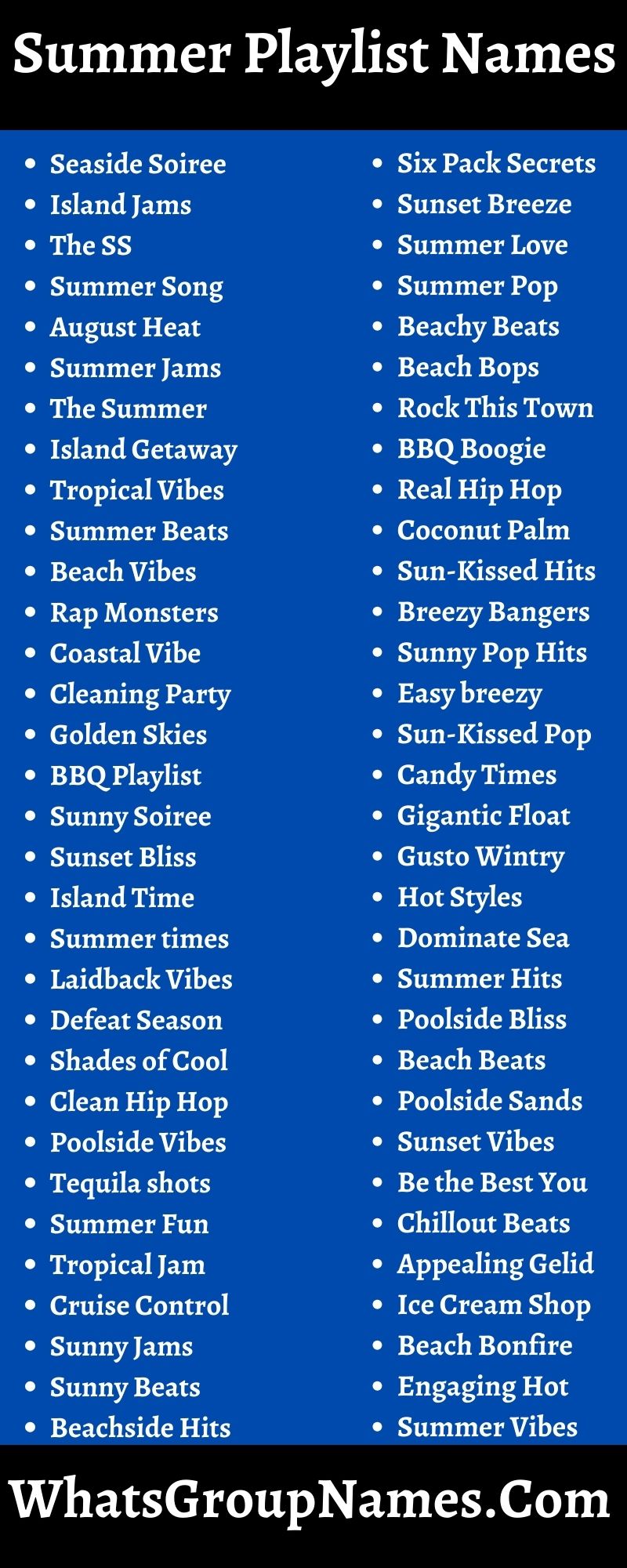Summer Playlist Names